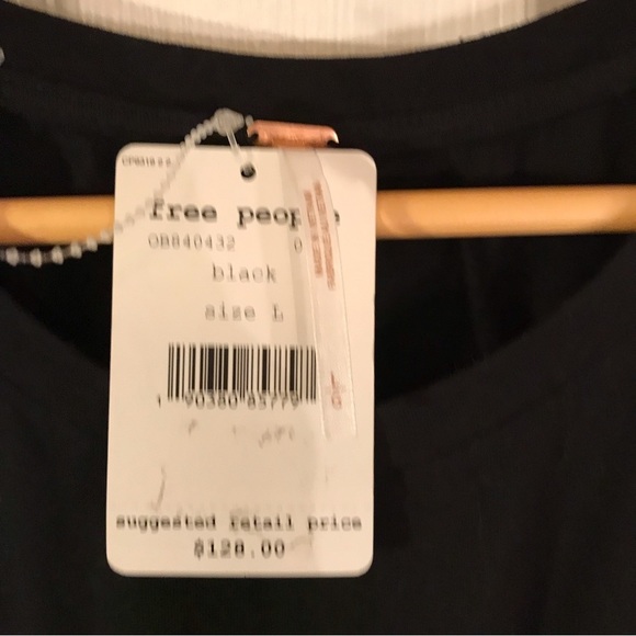 Free people women’s hardware casual black shift dress size L. New with tags - Picture 6 of 9